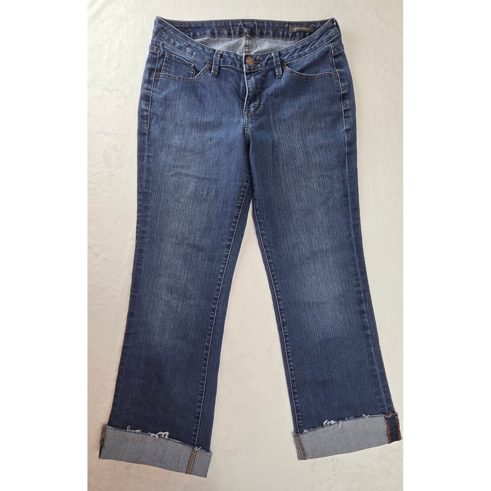 Jag Jeans‎ Women 10 Blue Low Rise Boot Leg Denim Jeans Raw Hem Stretch CA00508